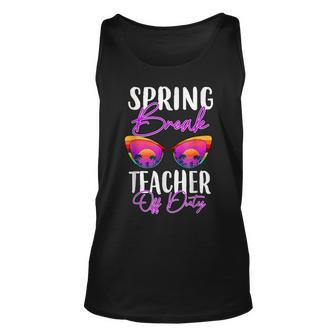 Teacher Relax Spring Beach Off Duty Break Beach Lover V2 Unisex Tank Top - Seseable