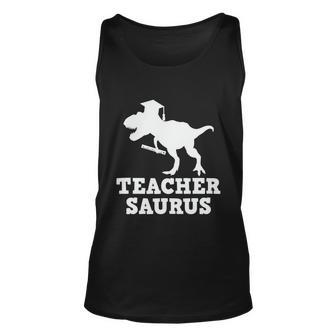 Teacher Saurus Dinosaur Trex Fun Teacher Graphic Plus Size Shirt For Teacher Unisex Tank Top - Monsterry UK