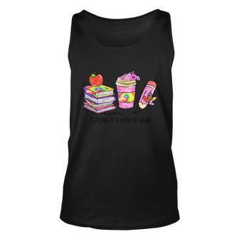 Teaching Is A Work Of Heart Graphic Plus Size Shirt For Teacher Male Female Unisex Tank Top - Monsterry AU