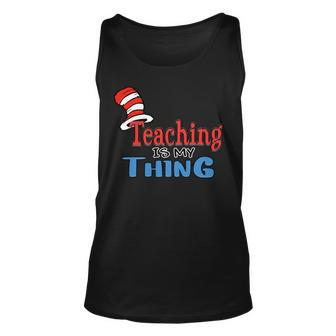 Teaching Is My Things Dr Teacher Red And White Stripe Hat Unisex Tank Top - Seseable