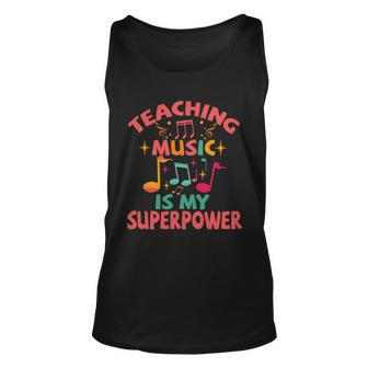 Teaching Music Is My Superpower Graphic Design Printed Casual Daily Basic Unisex Tank Top - Thegiftio UK