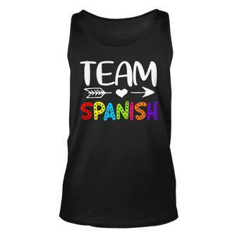 Team Spanish - Spanish Teacher Back To School Unisex Tank Top - Seseable