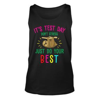 Test Day Sloth Funny School Professor Teacher Testing Squad Unisex Tank Top - Seseable