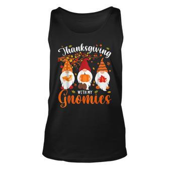 Thanksgiving With My Gnomies Funny Autumn Gnomes Lover Unisex Tank Top - Thegiftio UK