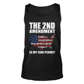 The 2Nd Amendment Is My Gun Permit American Gun Flag Unisex Tank Top - Thegiftio UK