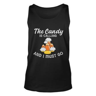 The Candy Is Calling And I Must Go Halloween Quote Unisex Tank Top - Monsterry