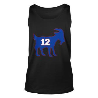 The Goat 12 New England Fan Football Qb Tshirt Unisex Tank Top - Monsterry DE