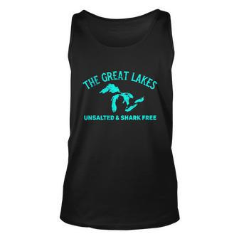 The Great Lakes Unsalted & Shark Gift Funny Free Michigan Gift Vintage Gift Tshirt Unisex Tank Top - Monsterry CA