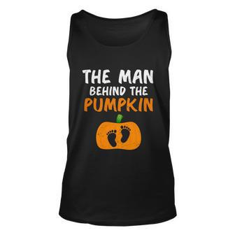 The Man Behind The Pumpkin Halloween Quote Unisex Tank Top - Thegiftio UK