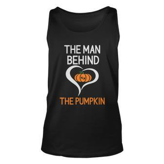The Man Behind The Pumpkin Halloween Quote Unisex Tank Top - Monsterry AU