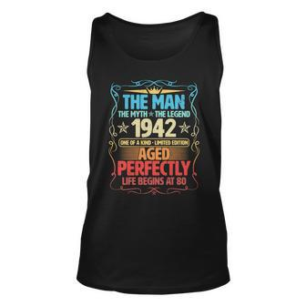 The Man Myth Legend 1942 Aged Perfectly 80Th Birthday Unisex Tank Top - Monsterry