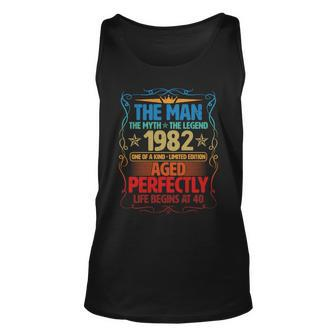 The Man Myth Legend 1982 Aged Perfectly 40Th Birthday Tshirt Unisex Tank Top - Monsterry