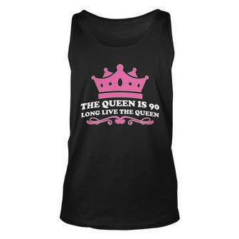 The Queen Is 90 Funny 90Th Birthday Unisex Tank Top - Monsterry CA