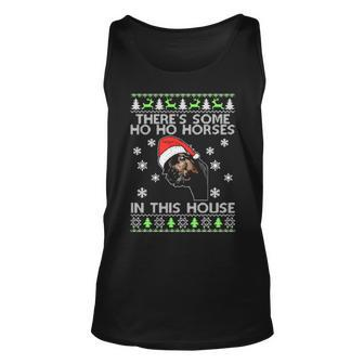 Theres Is Some Ho Ho Horses In This House Xmas Ugly Men Women Tank Top Graphic Print Unisex - Thegiftio UK