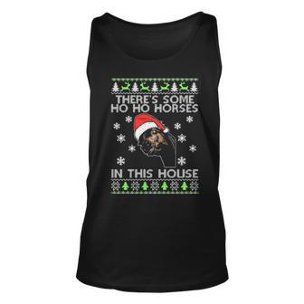 Theres Is Some Ho Ho Horses In This House Xmas Ugly Men Women Tank Top Graphic Print Unisex - Thegiftio UK