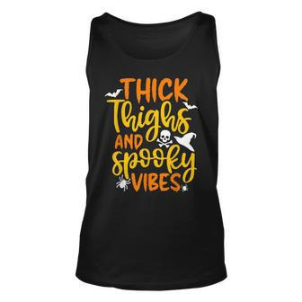 Thick Thighs And Spooky Vibes Halloween Costume Party Dress Unisex Tank Top - Seseable