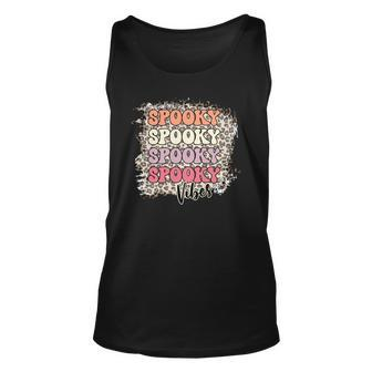Thick Thights And Spooky Vibes Happy Halloween Retro Style Unisex Tank Top - Seseable
