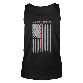 Thin Red Line American Flag Tshirt Unisex Tank Top - Monsterry UK