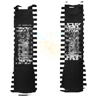 Thinking About Hunting Back Design V2 Unisex Tank Top - Thegiftio
