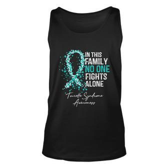 This Family No One Fights Alone Tourette Syndrome Awareness Great Gift Unisex Tank Top - Monsterry