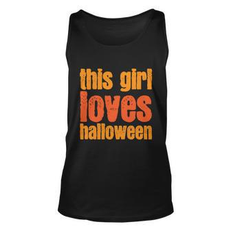 This Girl Loves Halloween Funny Halloween Quote Unisex Tank Top - Monsterry CA