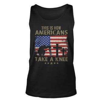This Is How Americans Take A Knee Unisex Tank Top - Monsterry