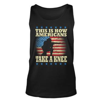 This Is How Americans Take A Knee Unisex Tank Top - Monsterry CA