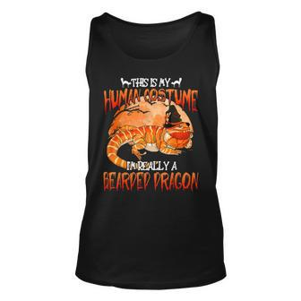 This Is My Human Costume Bearded Dragon Witch Halloween Unisex Tank Top - Seseable