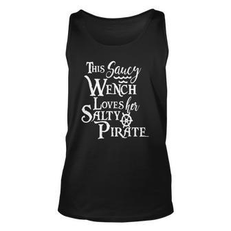 This Saucy Wench Loves Her Salty Pirate Funny Wife Men Women Tank Top Graphic Print Unisex - Thegiftio UK