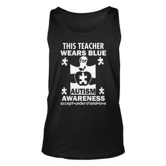 This Teacher Wears Blue Autism Awareness Unisex Tank Top - Monsterry