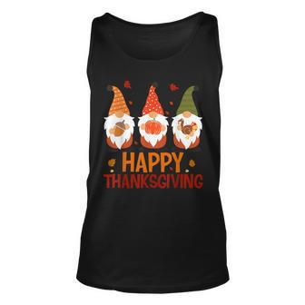 Three Gnomes Happy Thanksgiving Autumn Fall Pumpkin Spice V2 Unisex Tank Top - Thegiftio UK