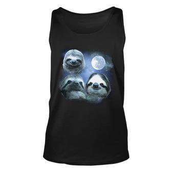 Three Sloths In Space Tshirt Unisex Tank Top - Monsterry