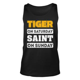 Tiger Saturday Saint Sunday Louisiana Football T S Unisex Tank Top - Thegiftio UK