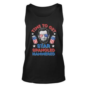 Time To Get Star Spangled Hammered 4Th Of July Men Lincoln Unisex Tank Top - Monsterry DE