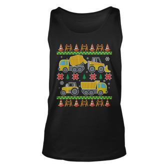 Tractors And Bulldozers Ugly Christmas Sweater Tshirt Unisex Tank Top - Monsterry DE