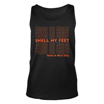 Trick Or Treat Grocery Sack Smell My Feet Halloween Funny Unisex Tank Top - Seseable