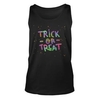 Trick Or Treat Gummy Worms Matching Halloween Colorful Unisex Tank Top - Seseable