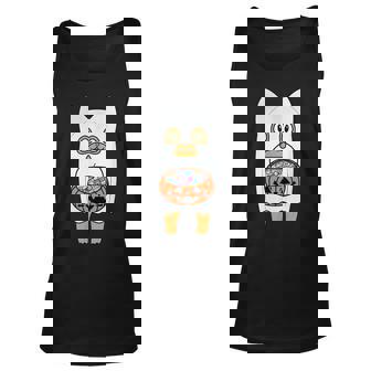 Trick-Or-Treat Halloween Cat In Ghost Costume Unisex Tank Top - Seseable