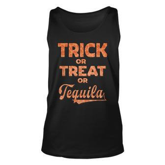 Trick Or Treat Or Tequila Horror Halloween Costume Unisex Tank Top - Seseable