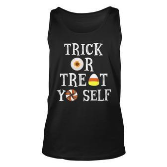 Trick Or Treat Yo Self Funny Halloween Kids Unisex Tank Top - Seseable