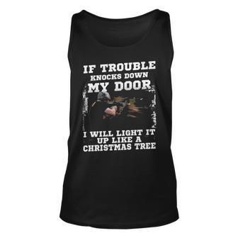 Trouble Comes Knocking Unisex Tank Top | Seseable UK