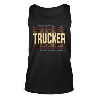Trucker Trucker Job Title Vintage Unisex Tank Top - Seseable