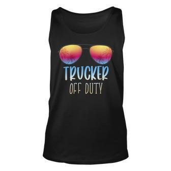 Trucker Trucker Off Duty Funny Summer Vacation Beach Holiday Unisex Tank Top - Seseable