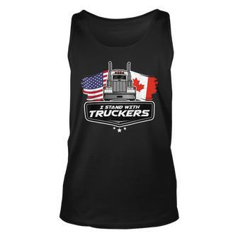 Trucker Trucker Support I Stand With Truckers Freedom Convoy _ V2 Unisex Tank Top - Seseable