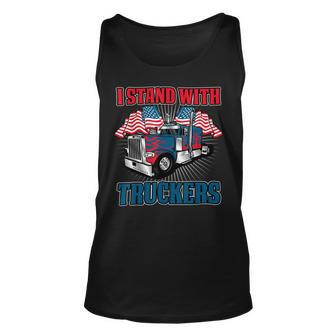 Trucker Trucker Support I Stand With Truckers Freedom Convoy V3 Unisex Tank Top - Seseable