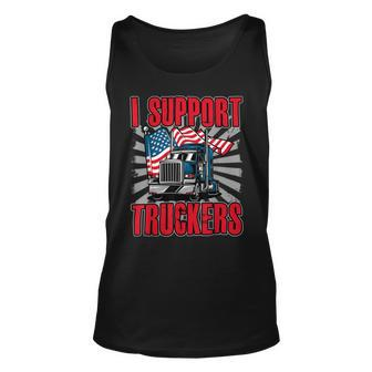 Trucker Trucker Support I Support Truckers Freedom Convoy Unisex Tank Top - Seseable