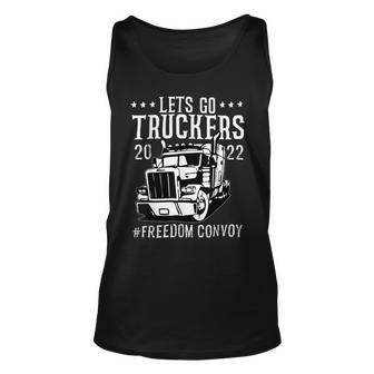 Trucker Trucker Support Lets Go Truckers Freedom Convoy Unisex Tank Top - Seseable
