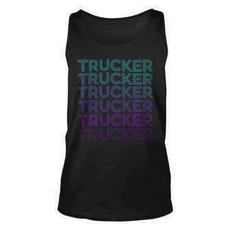 Trucker Trucker Truck Driver Retro V2 Unisex Tank Top - Seseable