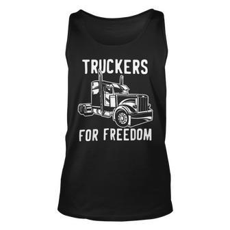 Trucker Truckers For Freedom Convoy 2022 Canada Usa Thank You Unisex Tank Top - Seseable