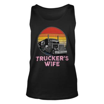 Trucker Truckers Wife Retro Truck Driver Unisex Tank Top - Seseable